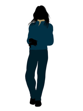 休閑女人插圖剪影