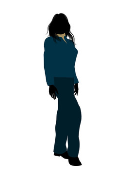 休閑女人插圖剪影