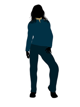 休閑女人插圖剪影