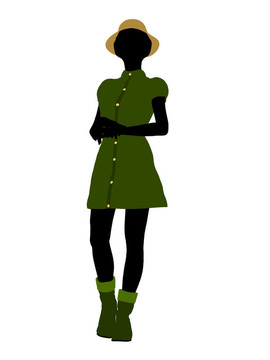 美國(guó)黑人休閑女性剪影