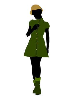 美國(guó)黑人休閑女性剪影