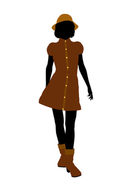 休閑女人插圖剪影