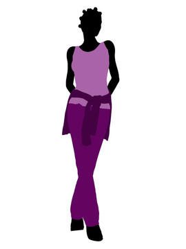 非洲裔女性插畫(huà)剪影
