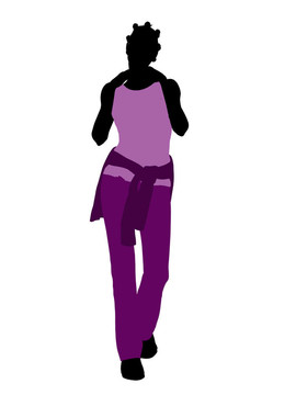 非洲裔女性插畫剪影