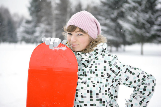 女孩snowborder