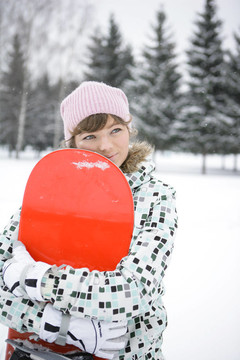 女孩snowborder