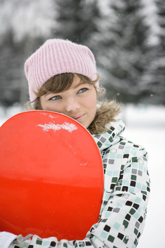 女孩snowborder