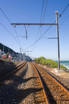 鐵路軌道和電力線