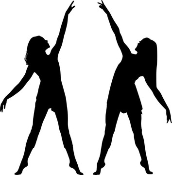 剪影的女人跳舞
