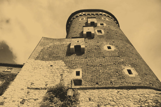 老照片風(fēng)格ofRoyal Wawel Castle；Cracow
