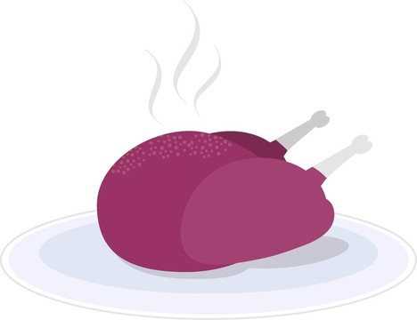 在一個(gè)碗里烤火雞