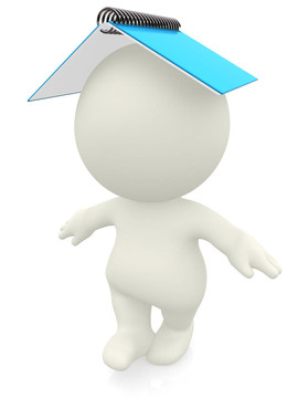 3D人與筆記本的平衡