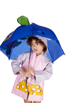 女孩用雨傘