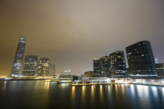 香港的夜晚與高層建筑