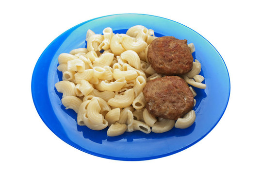 牛排，通心粉食品