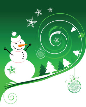 快樂雪人；圣誕卡
