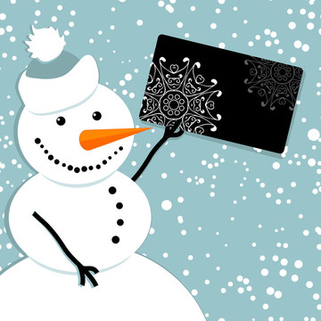 隨著信用卡的雪人快樂；CHR