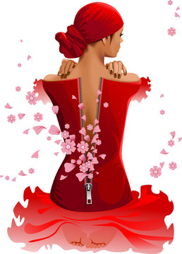 女人與Flowers