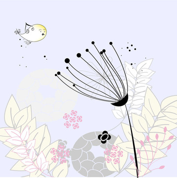 花與鳥的花背景