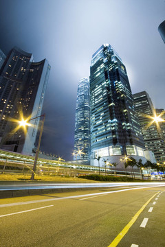 香港的夜晚與高層建筑