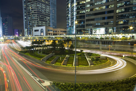 香港的夜晚與高層建筑
