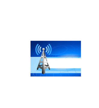 互聯(lián)網(wǎng)塔與無線電波背景圖標(biāo)