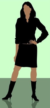 女人站