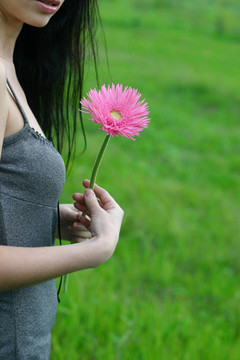 女人與花
