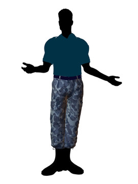 男性士兵剪影