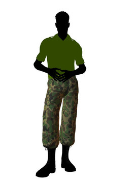 男性士兵剪影