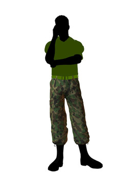 男性士兵剪影