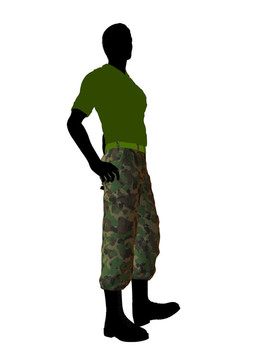 男性士兵剪影