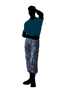 男性士兵剪影