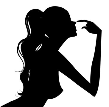 女孩的剪影