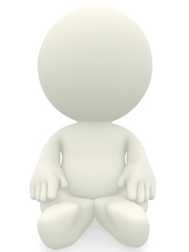 坐在地板上的3D人