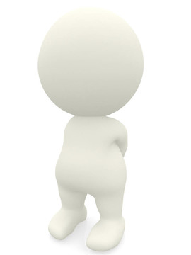 3D人站在手背后