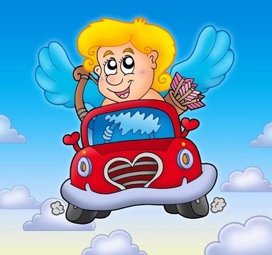 天空中的紅色汽車Cupid