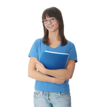 帶便簽的青少年女生