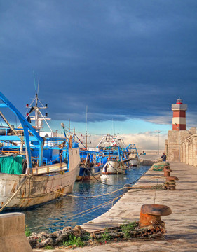 景觀的海港。莫諾波利。Apulia。