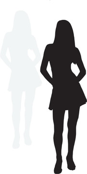 性感女孩帶影