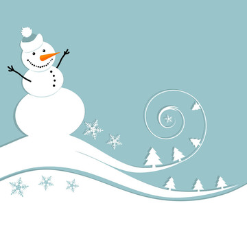 快樂雪人；圣誕卡