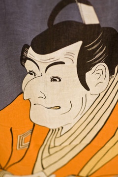 典型的日本風(fēng)箏；用傳統(tǒng)繪畫裝飾