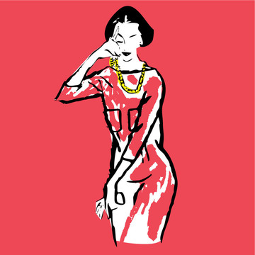 女性插畫圖