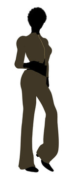 非洲裔女性辦公室插圖剪影