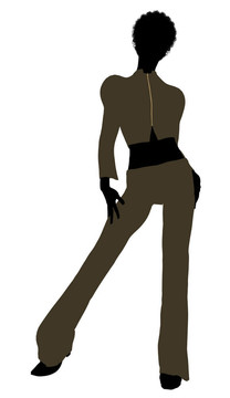 非洲裔女性辦公室插圖剪影