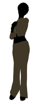 非洲裔女性辦公室插圖剪影