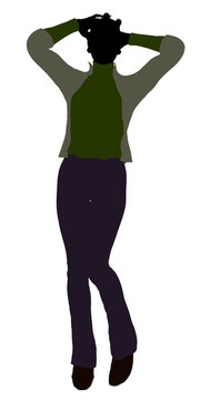 非洲裔女性辦公室插圖剪影