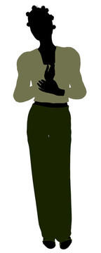 非洲裔女性辦公室插圖剪影