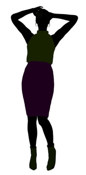 女性辦公插畫剪影