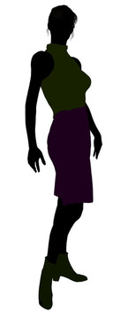 女性辦公插畫(huà)剪影